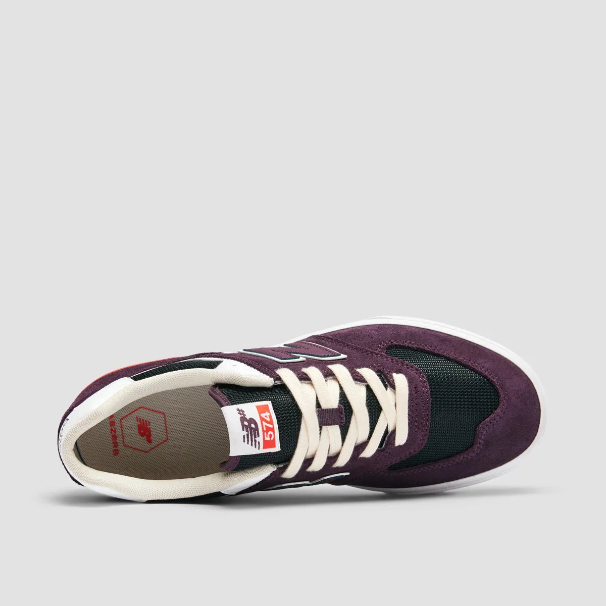 New Balance Numeric 574 Shoes - Plum Brown/White