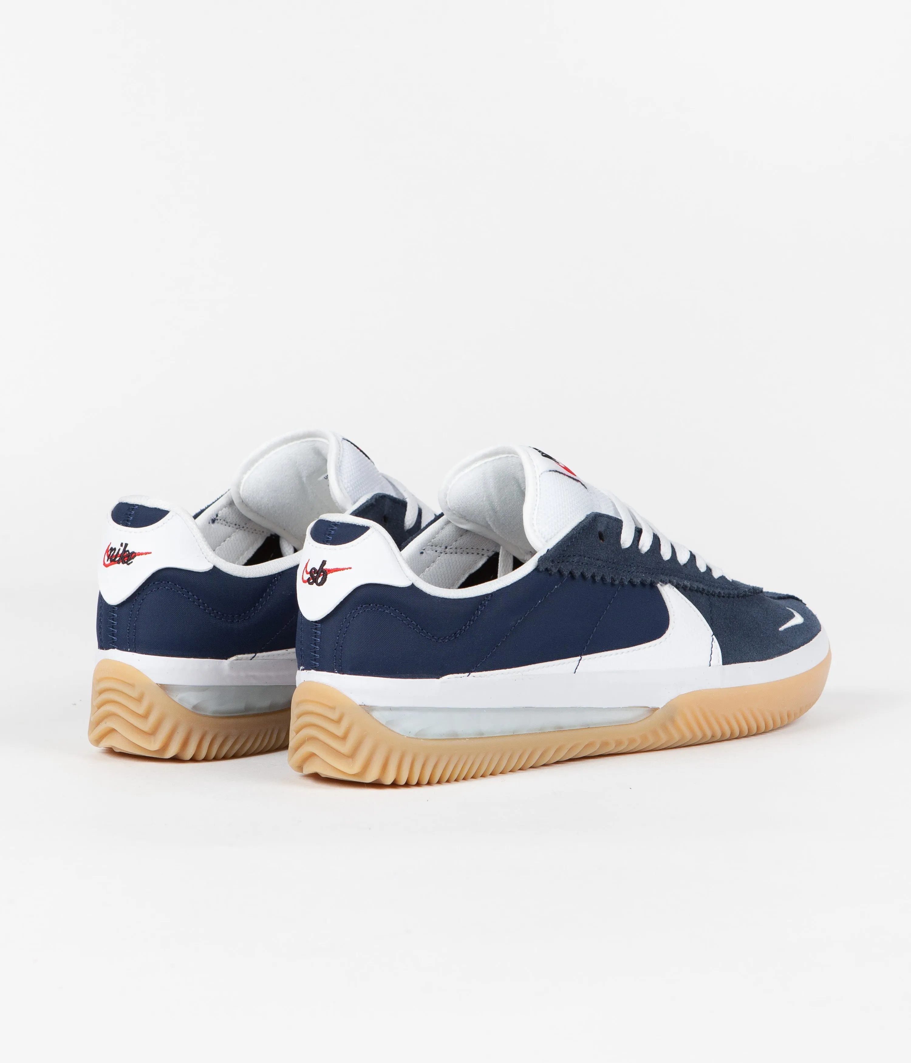 Nike SB BRSB Shoes - Navy / White - Navy - University Red