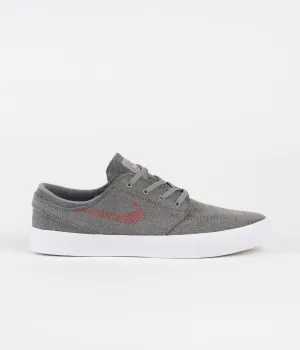 Nike SB Stefan Janoski Flyleather RM Shoes - Tumbled Grey / University Red - Tumbled Grey