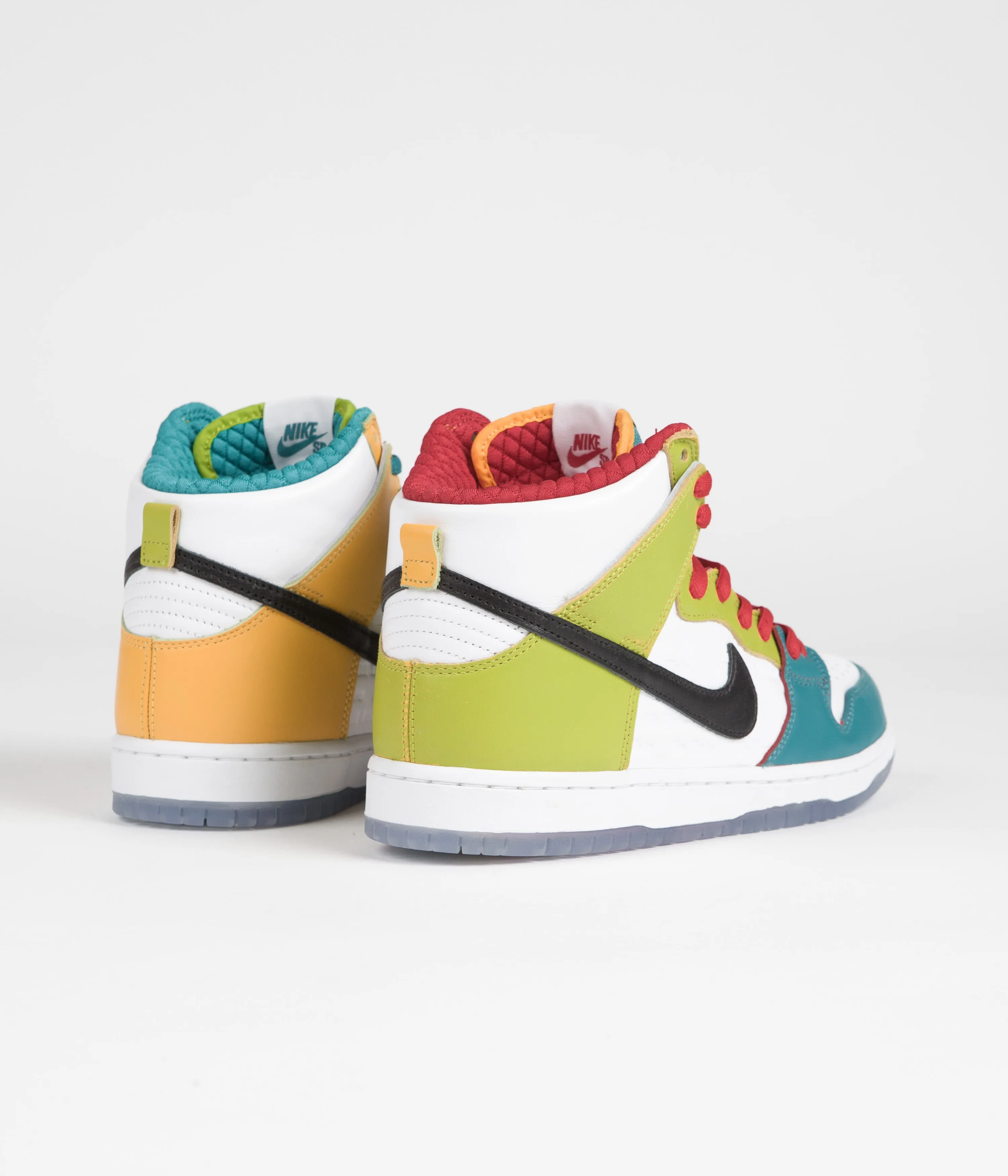 Nike SB x froSkate Dunk High Pro 'All Love' Shoes - White / Metallic Gold - University Red