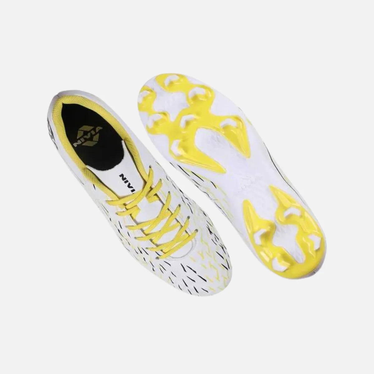 Nivia Spear Men's Football Studs -White/Yellow