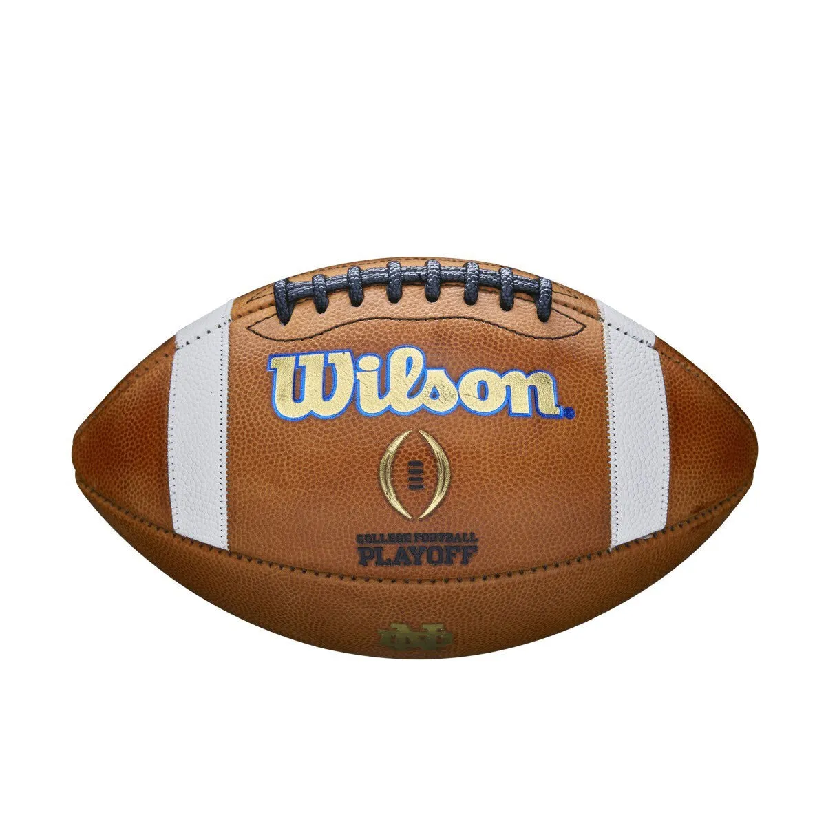 Notre Dame Gold Foil Interlocking ND College Football Playoff Wilson Game Model Football