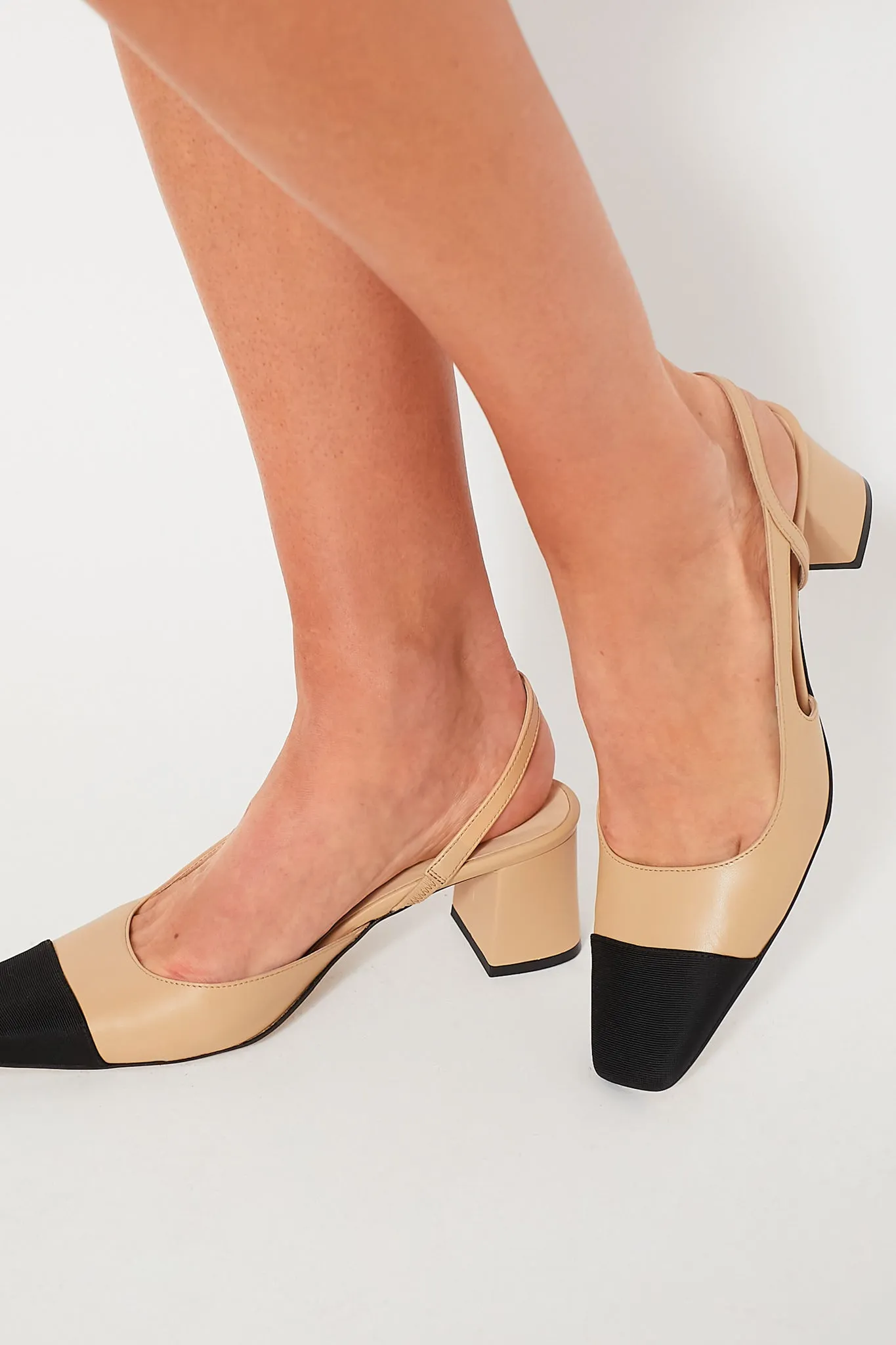 Nude Tinsley Slingback Heels