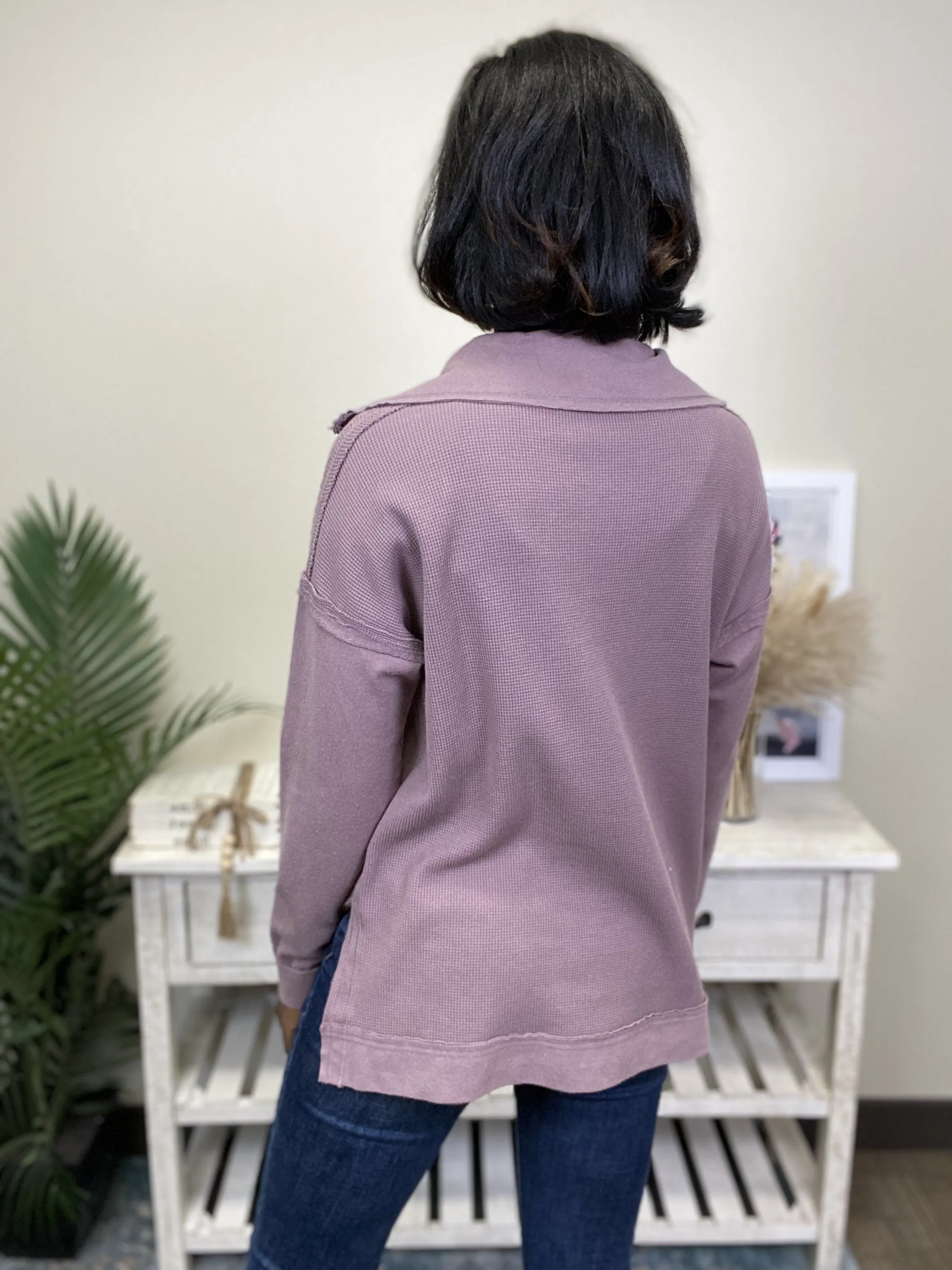 Nurture Your Soul Waffle Knit Long Sleeve Top