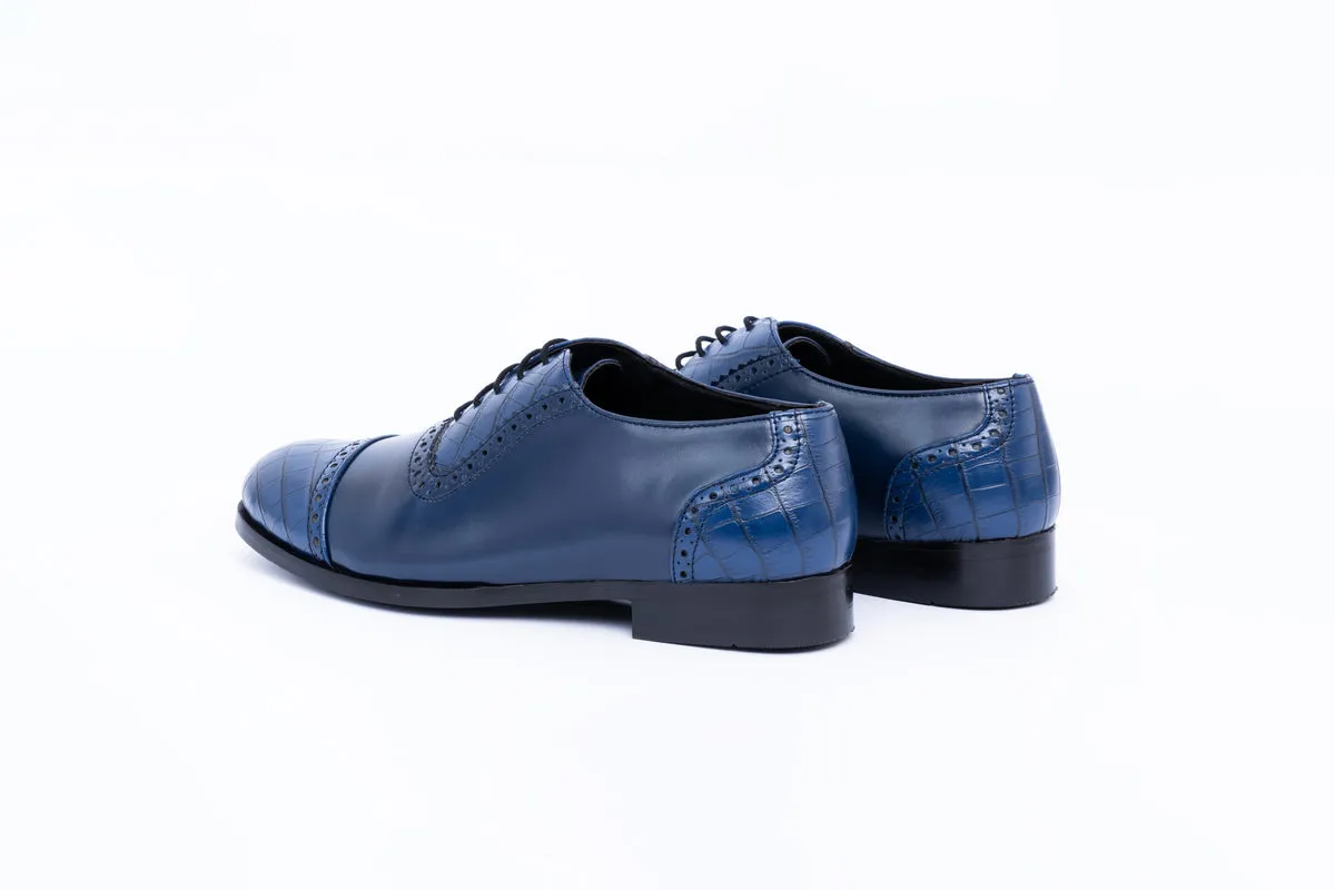 OXFORDS WITH TOE CAP-BLUE