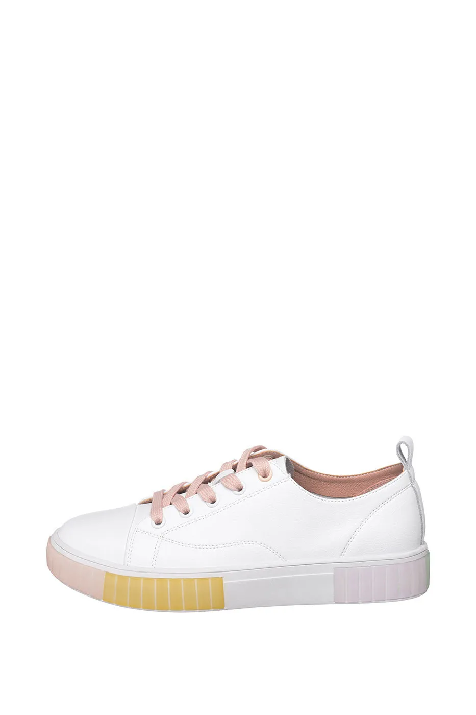 Pastel Accent Leather Sneakers