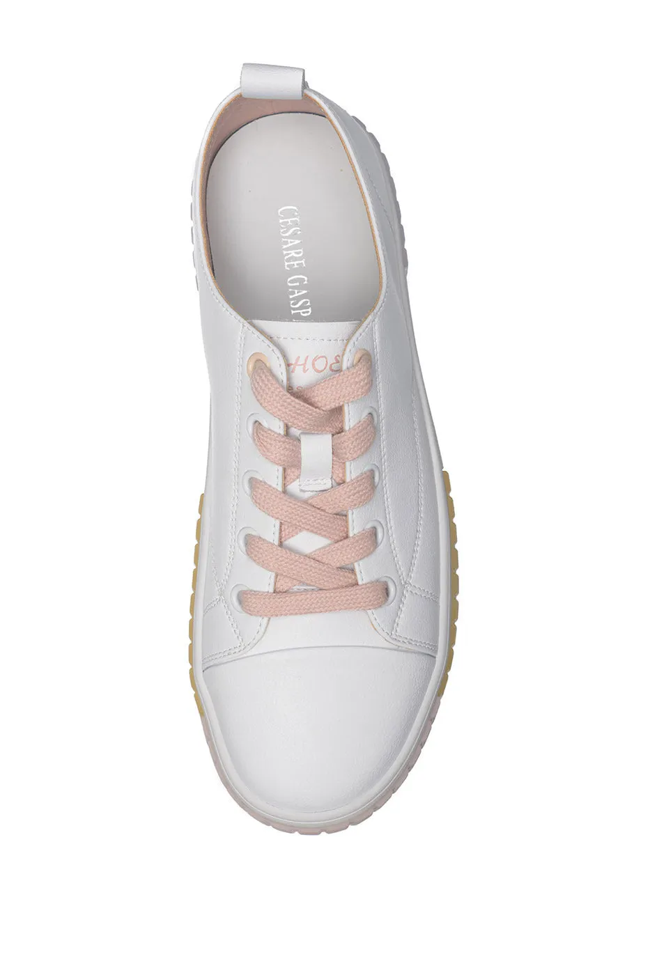 Pastel Accent Leather Sneakers