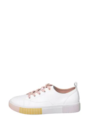 Pastel Accent Leather Sneakers