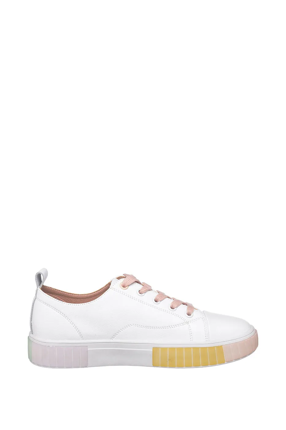 Pastel Accent Leather Sneakers