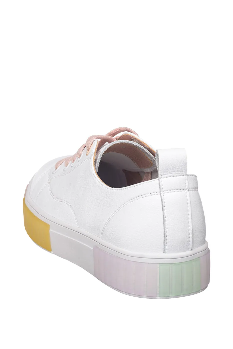 Pastel Accent Leather Sneakers