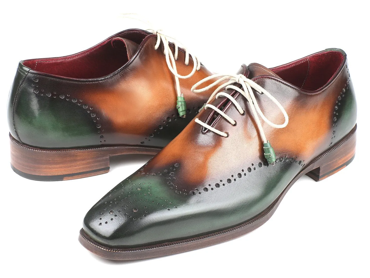 Paul Parkman Green & Camel Wingtip Oxfords (ID#097GV22)