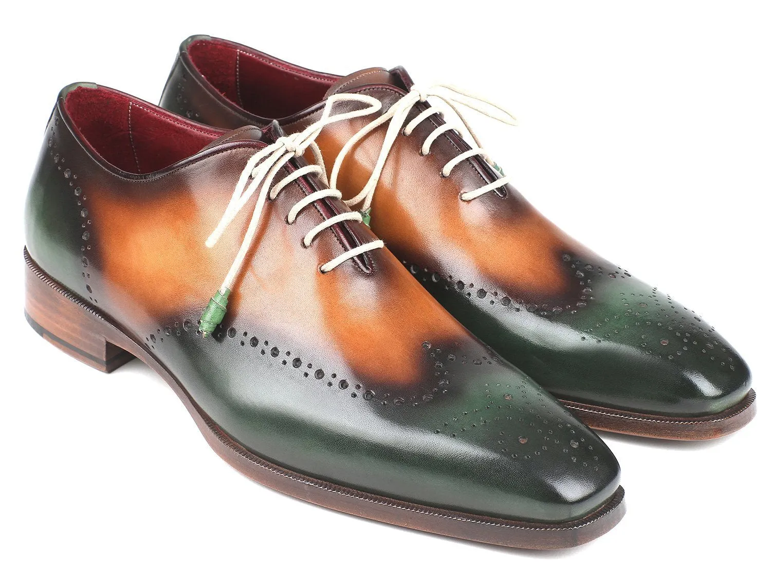 Paul Parkman Green & Camel Wingtip Oxfords (ID#097GV22)