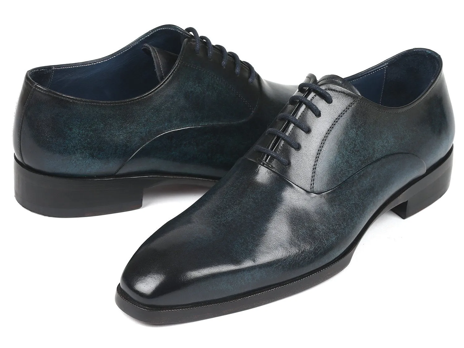 Paul Parkman Men's Plain Toe Oxfords Navy (ID#5523-NVY)