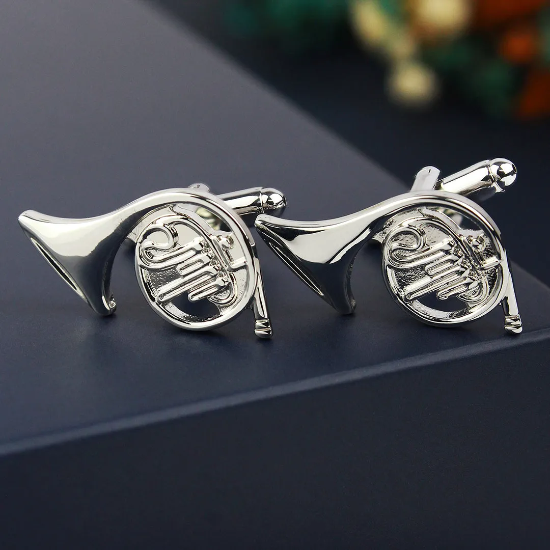 Peluche The Subtle Trumpet Silver Cufflinks for Men