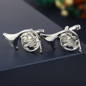 Peluche The Subtle Trumpet Silver Cufflinks for Men