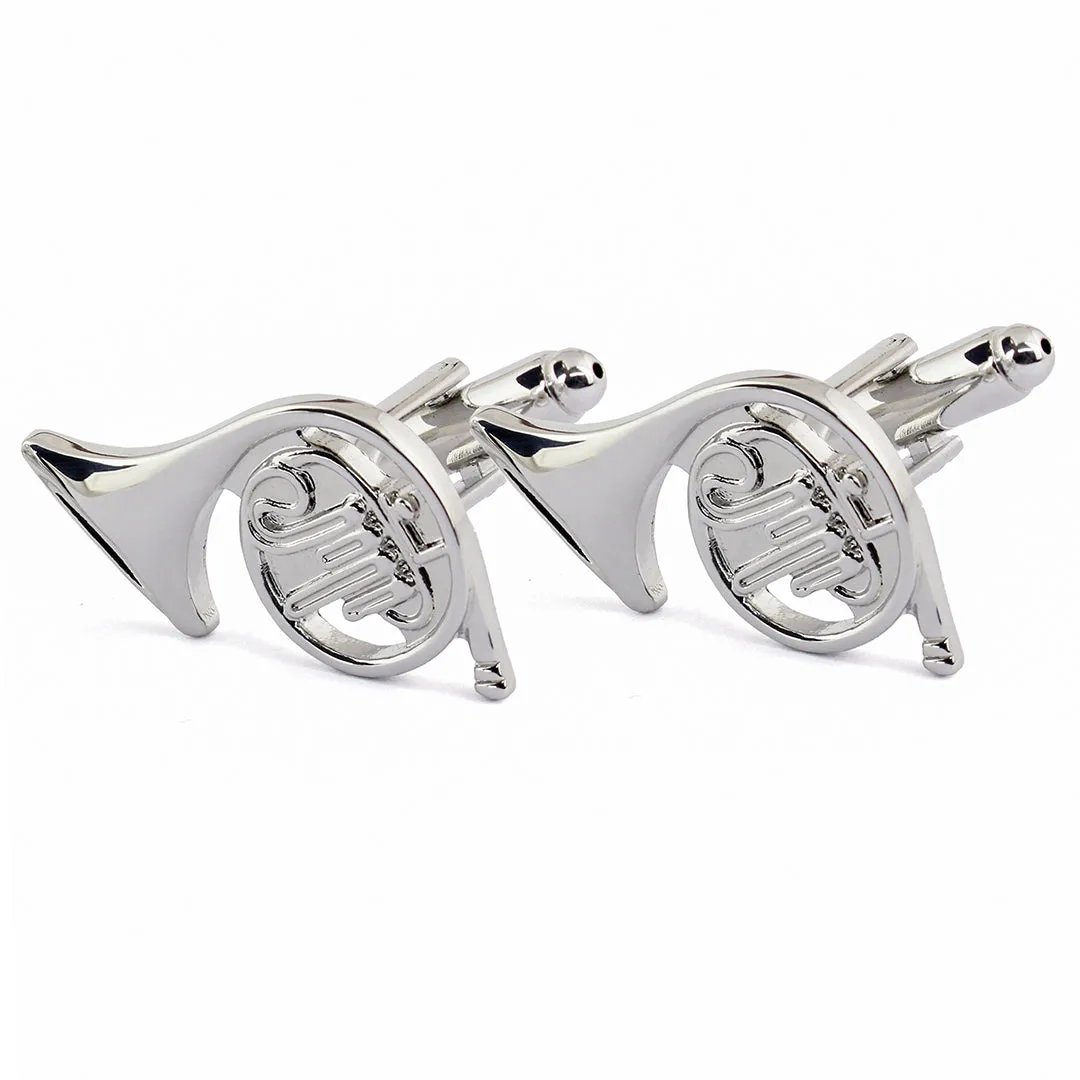 Peluche The Subtle Trumpet Silver Cufflinks for Men