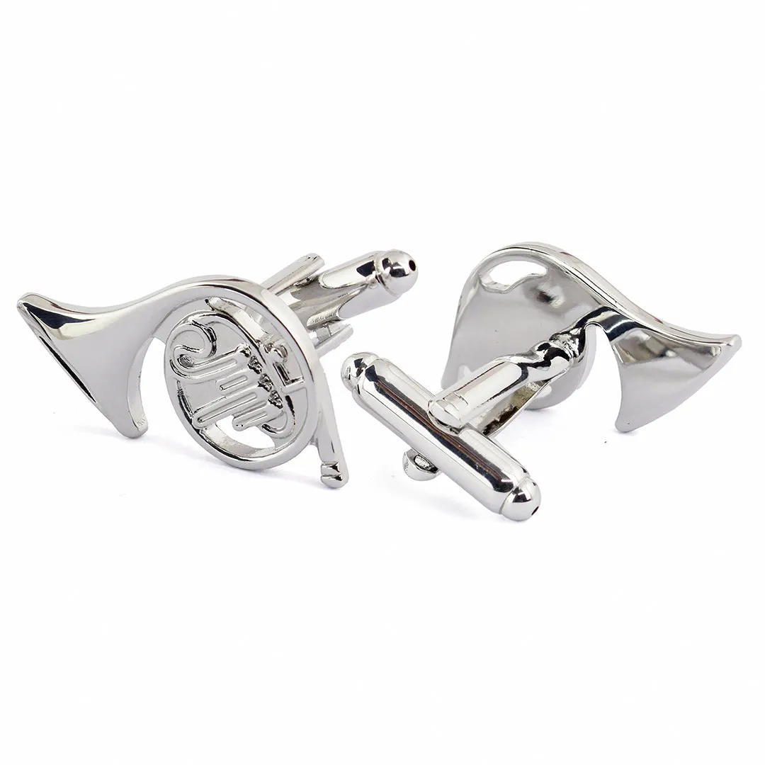 Peluche The Subtle Trumpet Silver Cufflinks for Men