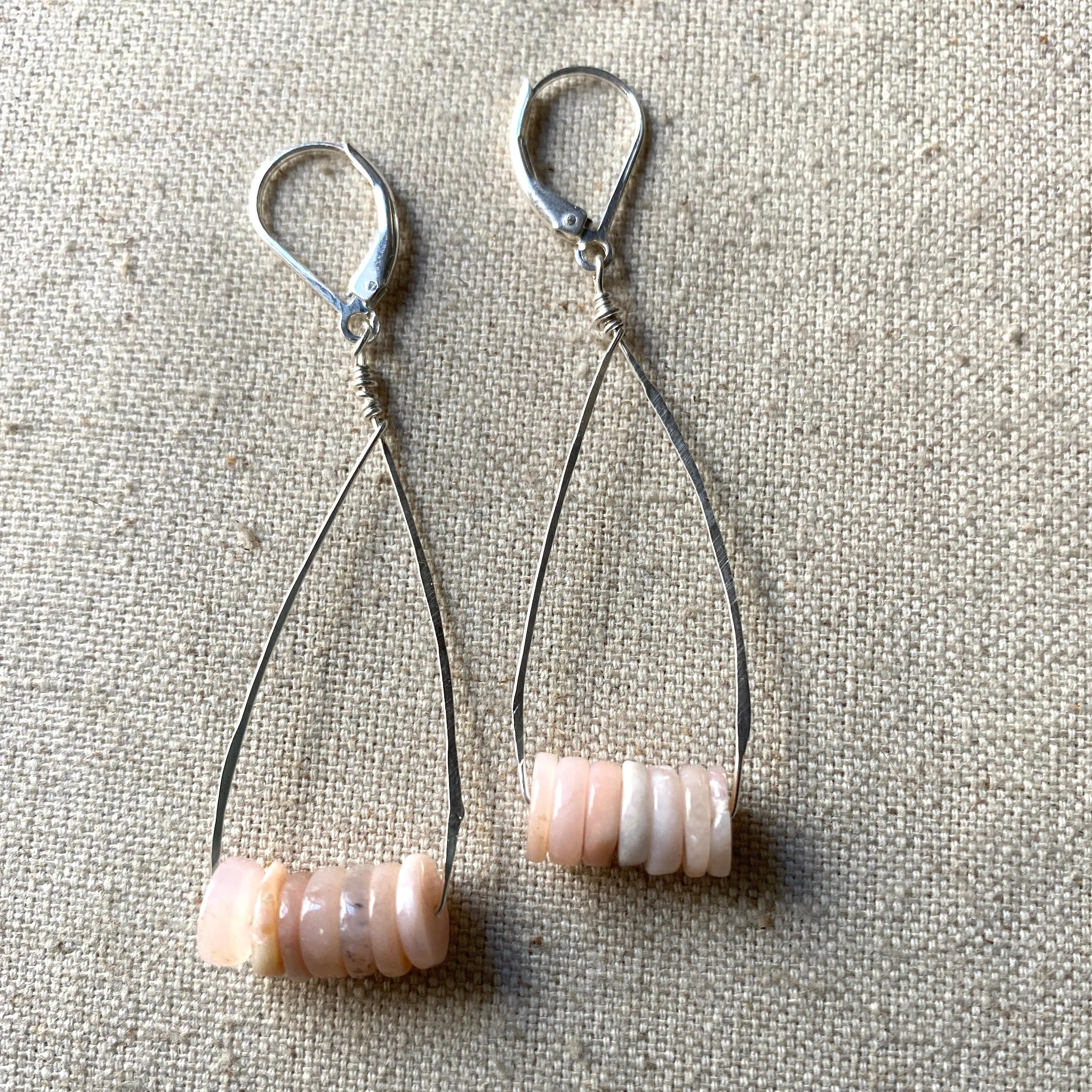 Pink Peruvian Opal Earrings