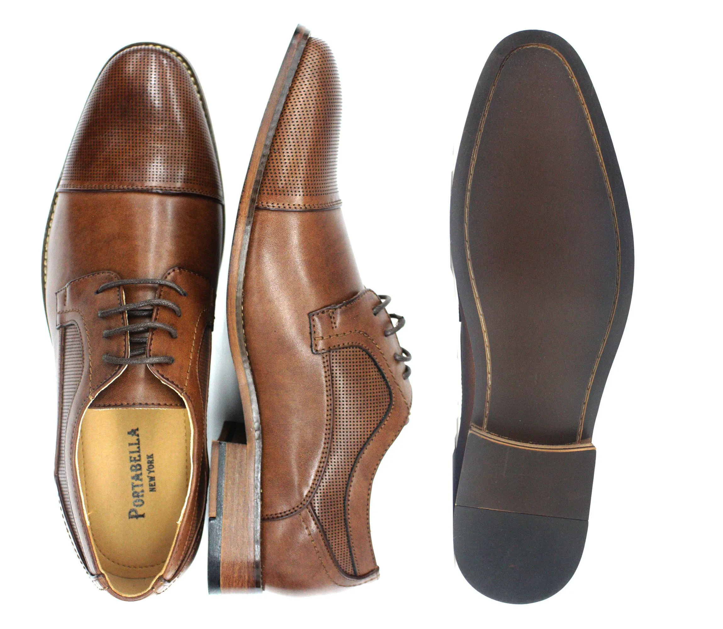 Portabella,CAP TOE-LACE UP-SHOES-G68188-12-BROWN