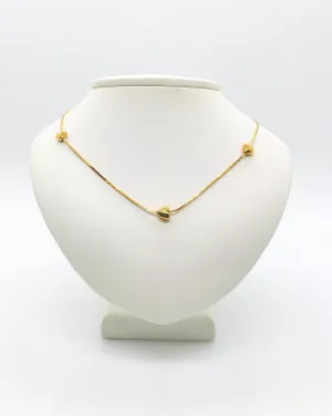 Pretty Golden Sideways Hearts Necklace