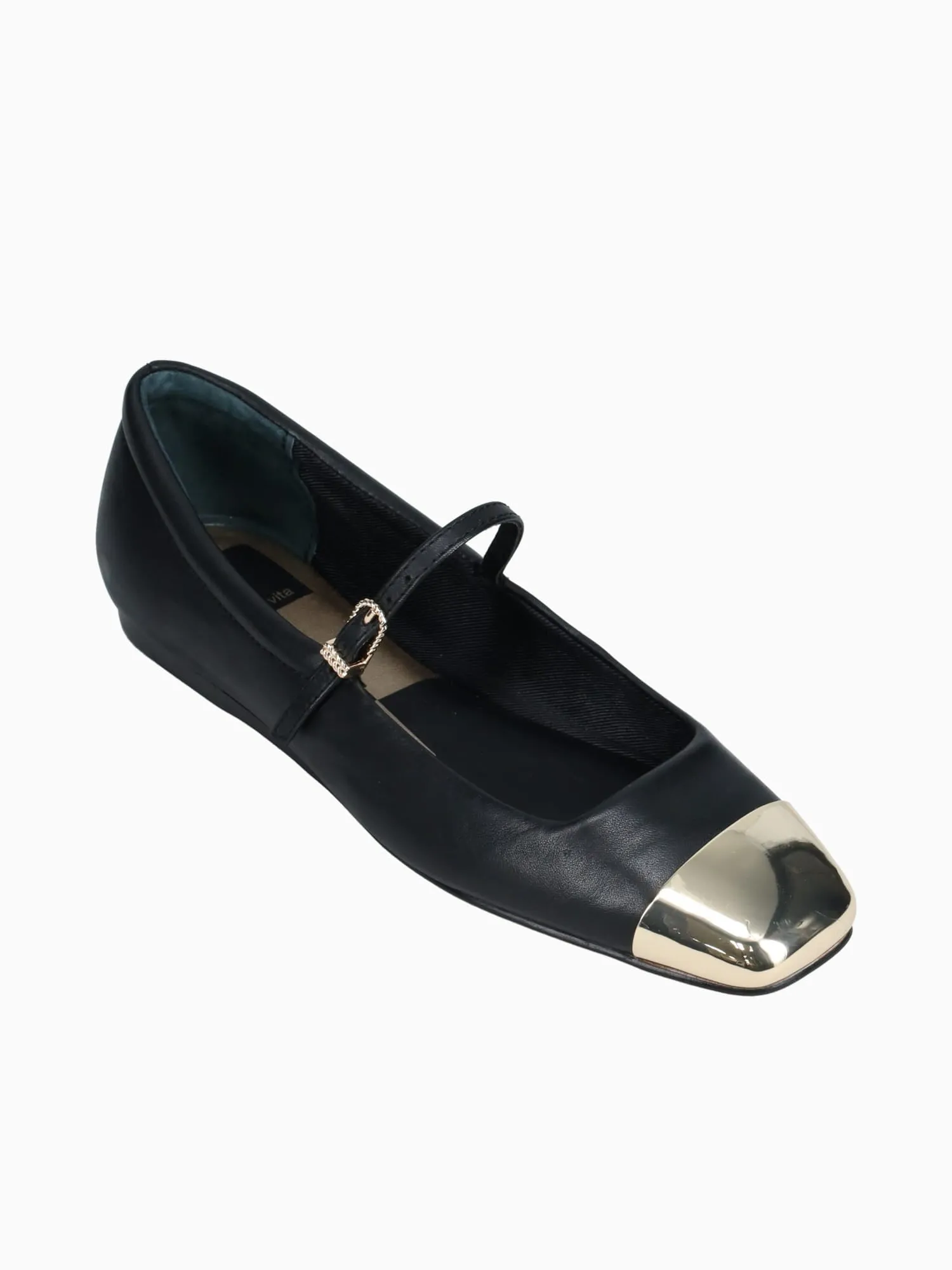 Reyes Toe Cap Black Leather