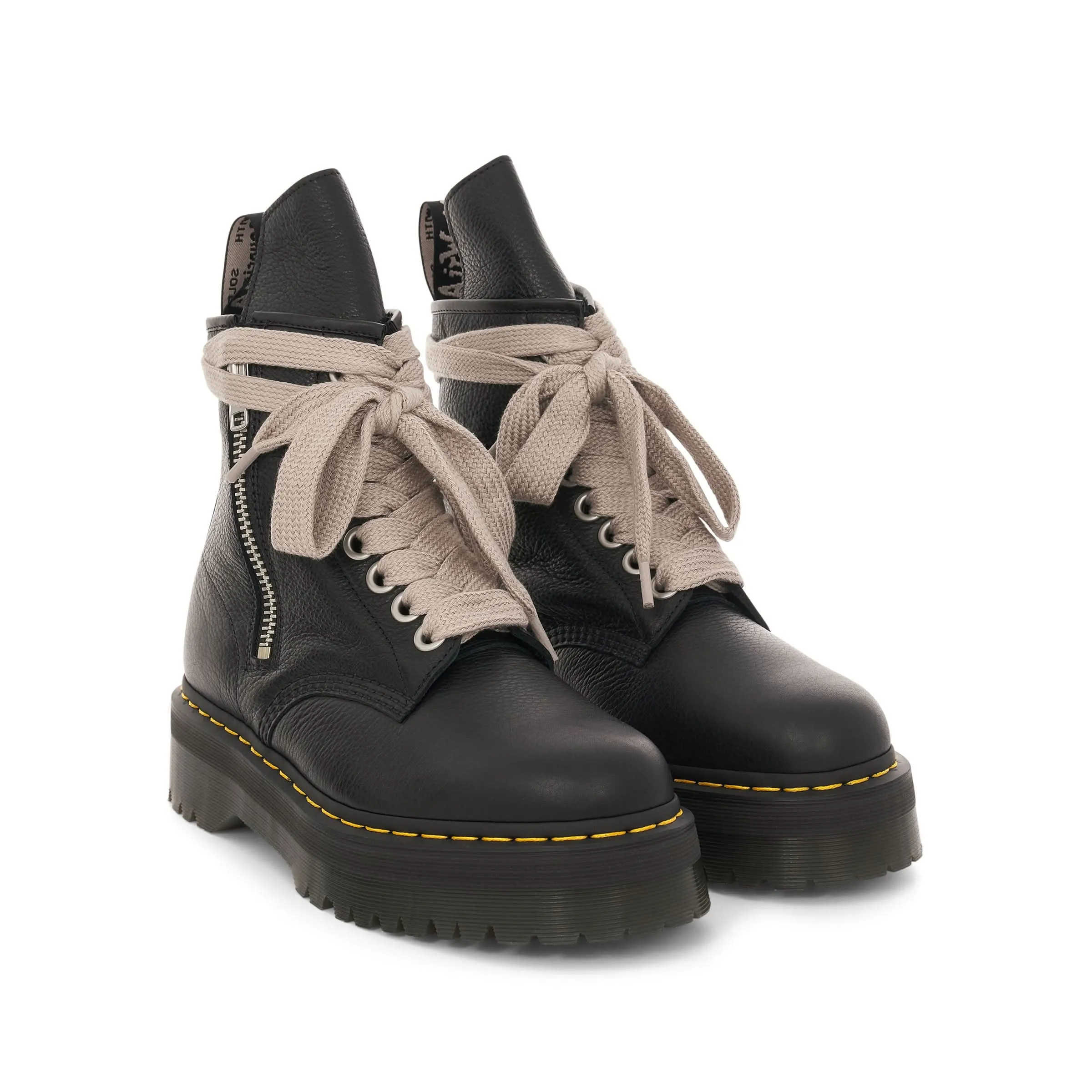 Rick Owens x Dr. Martens Quad Sole Jumbo Lace Boot in Black