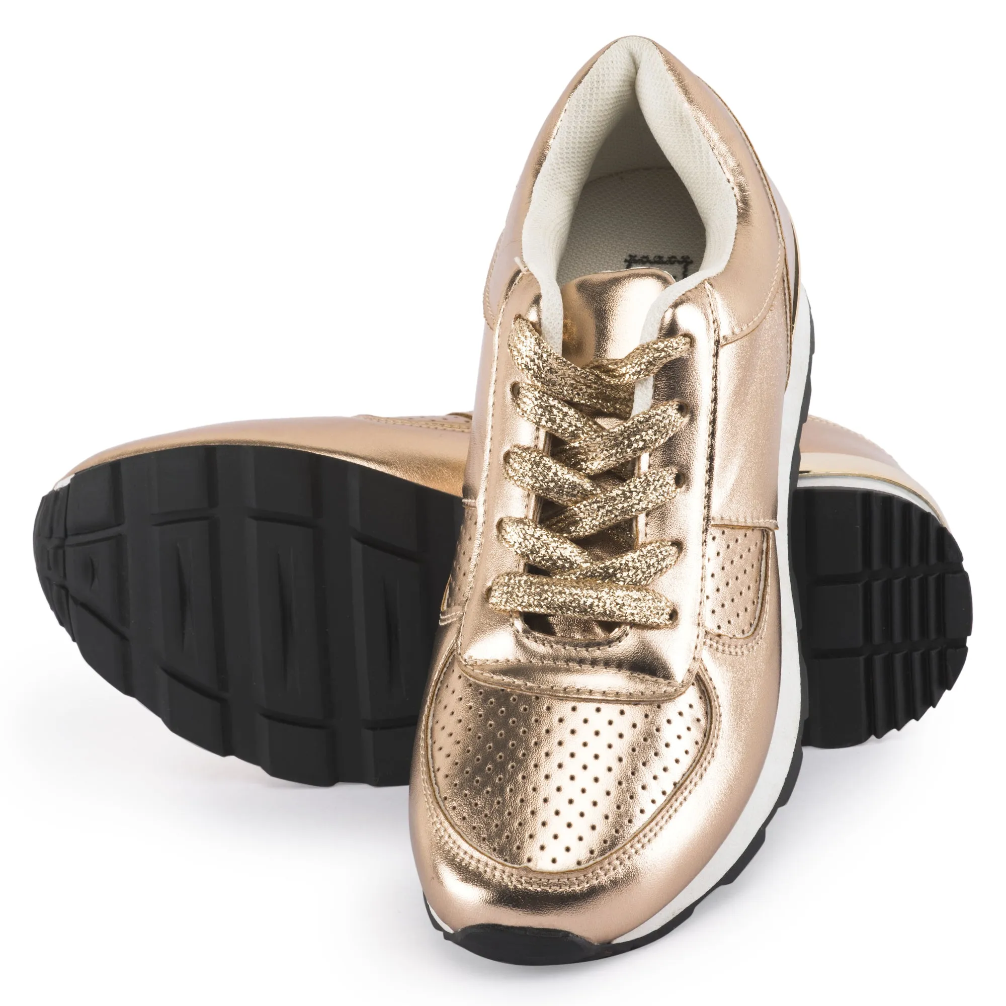 Rose Gold Lace Up Trainer