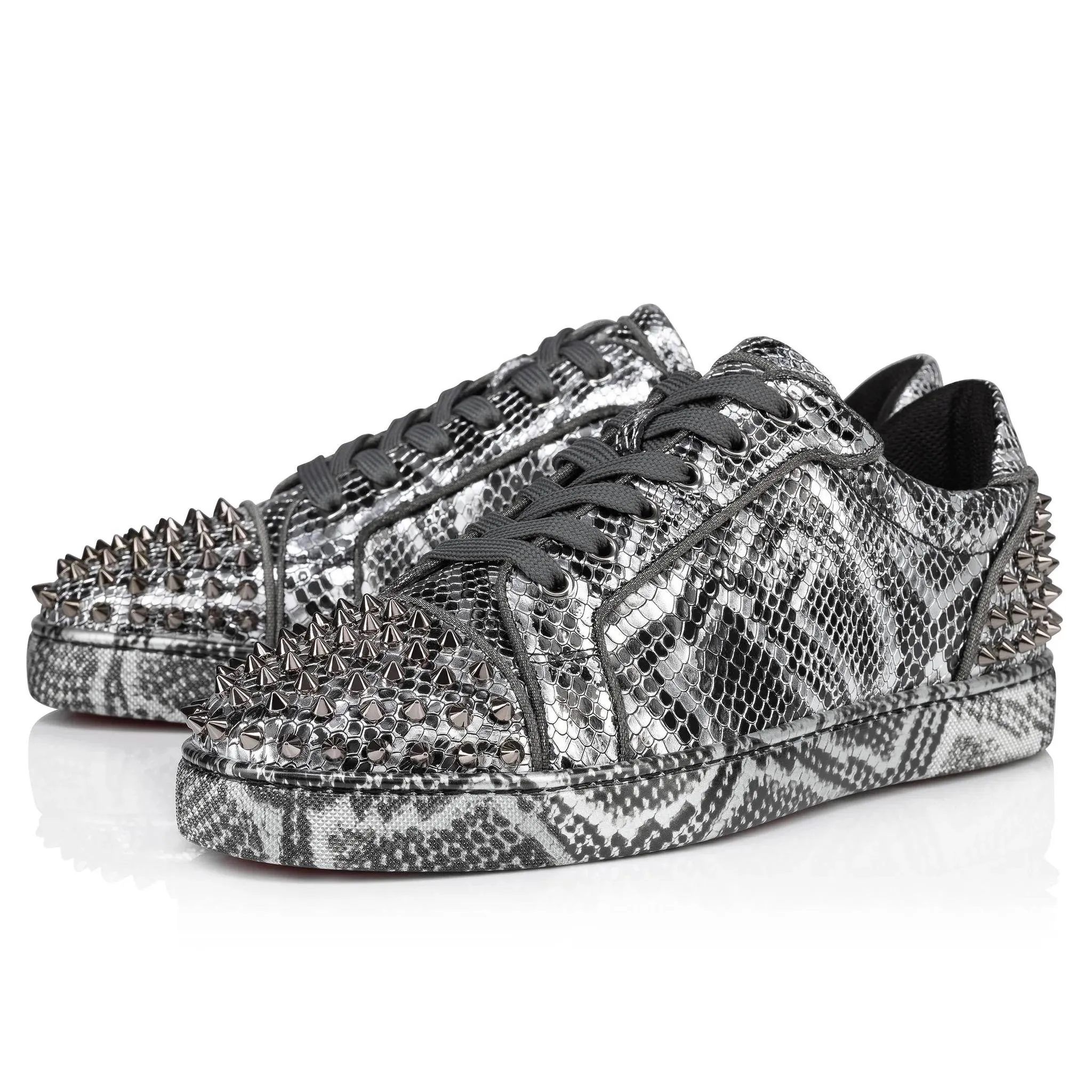 Silver Low-Top Luxury Sneakers