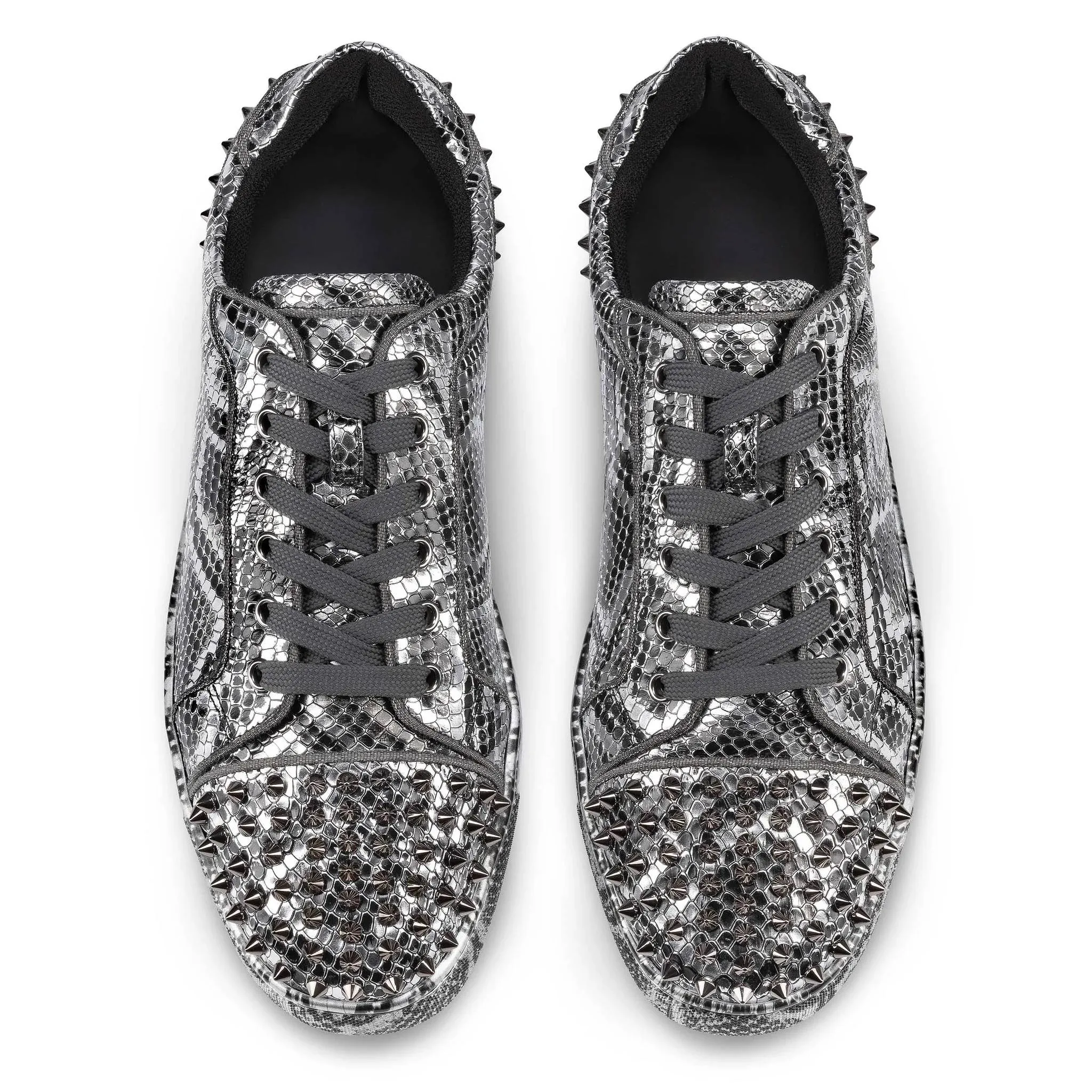 Silver Low-Top Luxury Sneakers