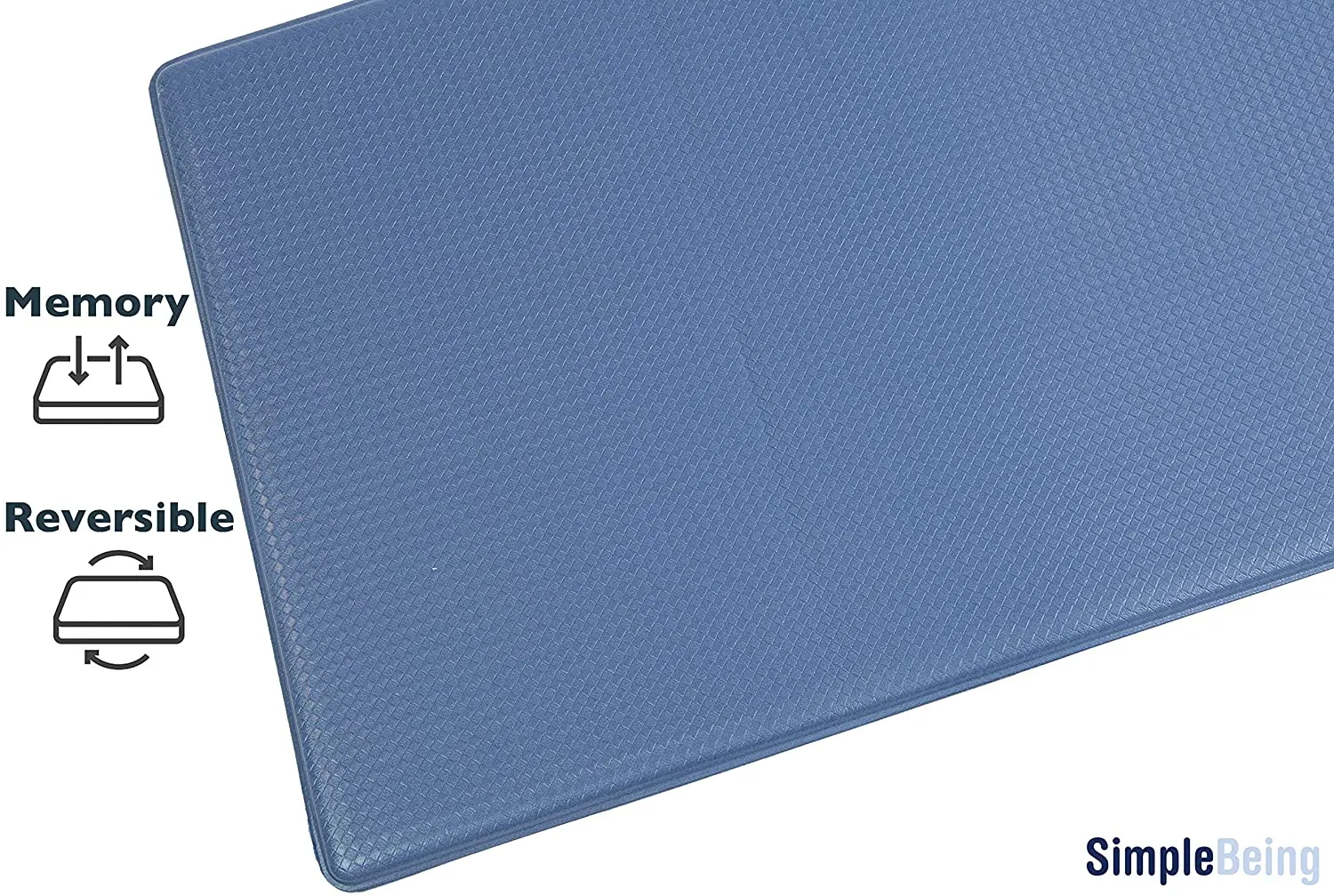 Simple Being Blue/Tan Anti-Fatigue Kitchen Floor Mat (32" x 17.5")