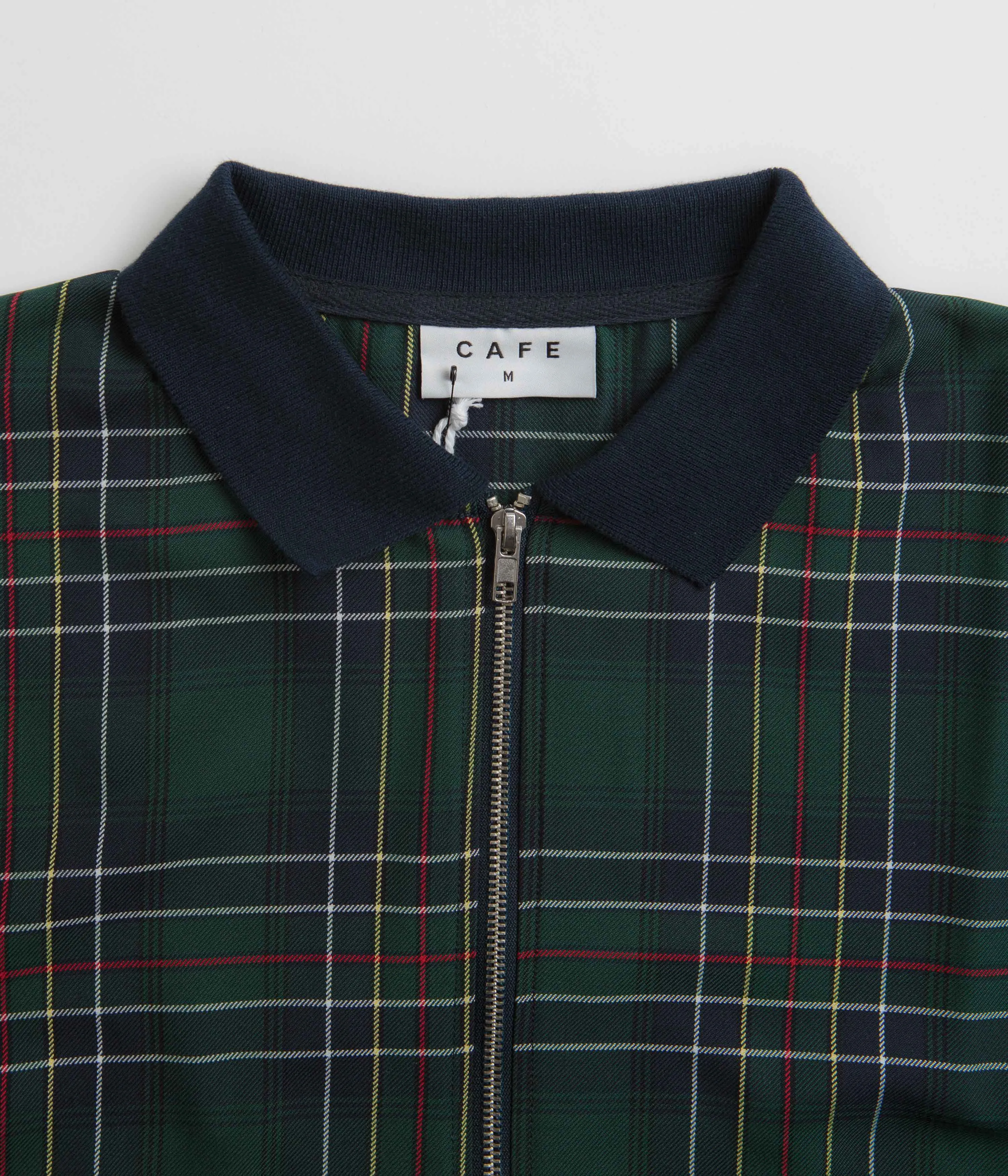 Skateboard Cafe Ogilvie Hunting Tartan Full Zip Shirt - Green / Navy