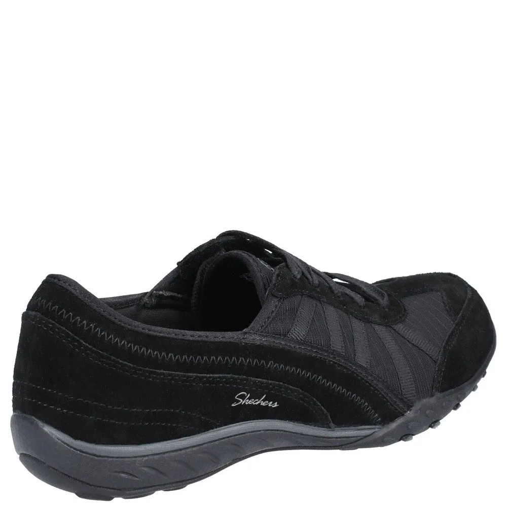 Skechers Breathe-Easy-Weekend Wishes Suede & Mesh Lace Up Trainer