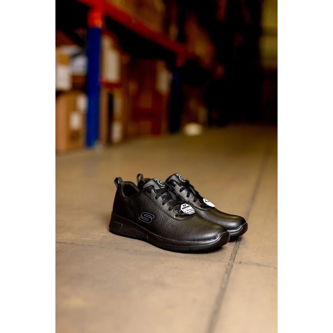 Skechers Workwear Marsing Gmina Slip Resistant Occupational Shoe OB Black