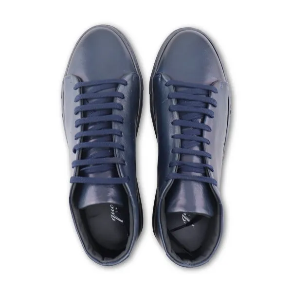 Sneakers alte in pelle blu