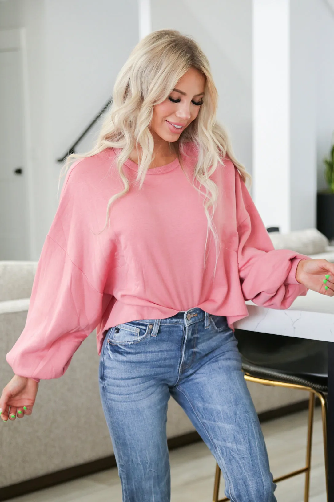 Soft Balloon Sleeve Sweatshirt