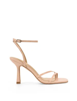 Sprinkle Strappy Heels - Nude Leather