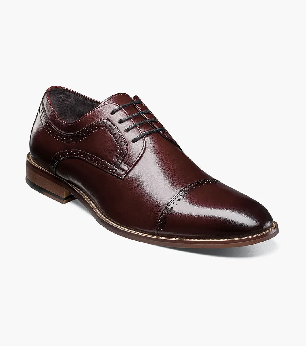 Stacy Adams Burgundy Dickinson Cap Toe Oxford Shoes