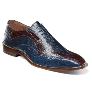 Stacy Adams Tallero Dark Blue Multi Men’s V-Tip Oxford Shoes