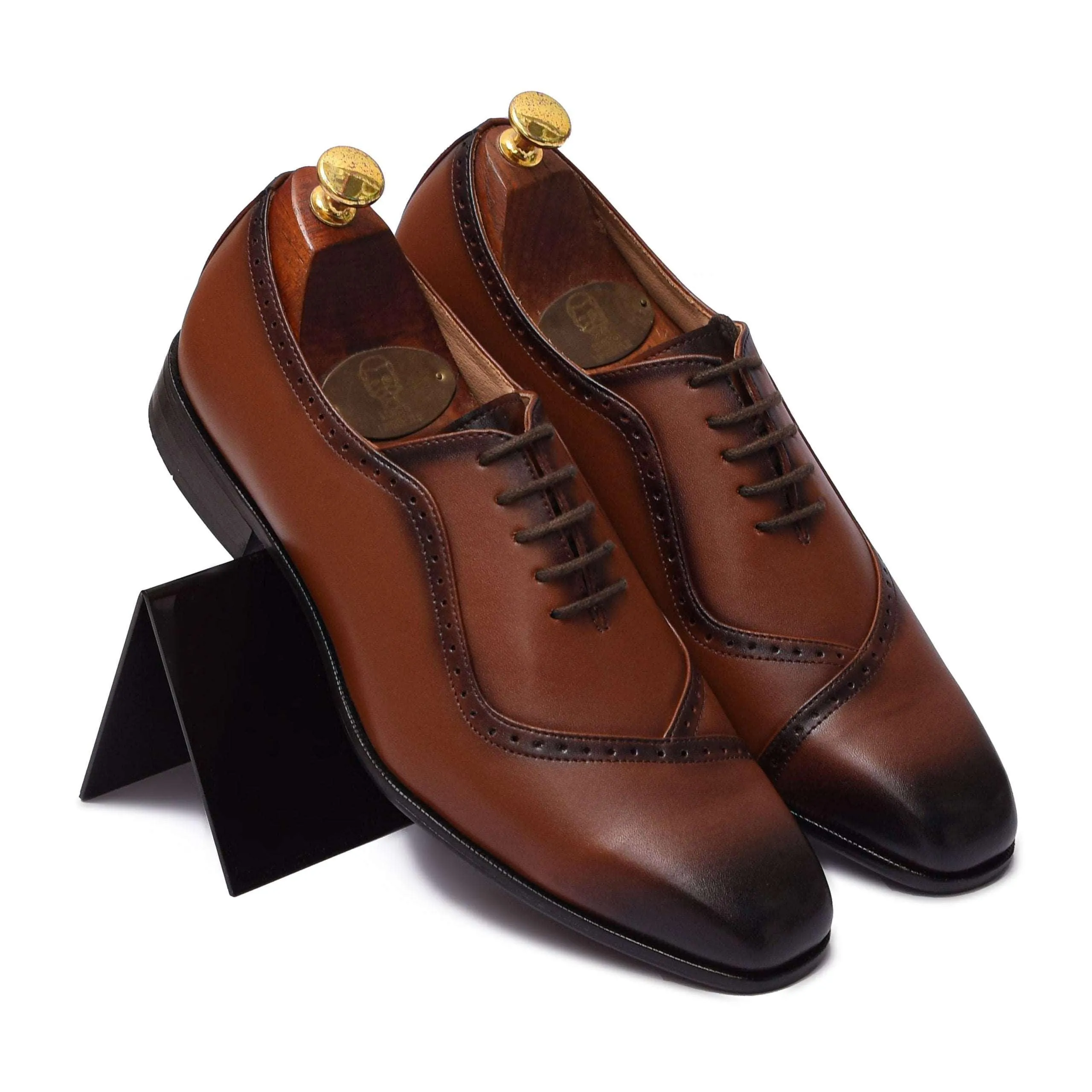 STALIN | TAN SQUARE TOE LACE UP