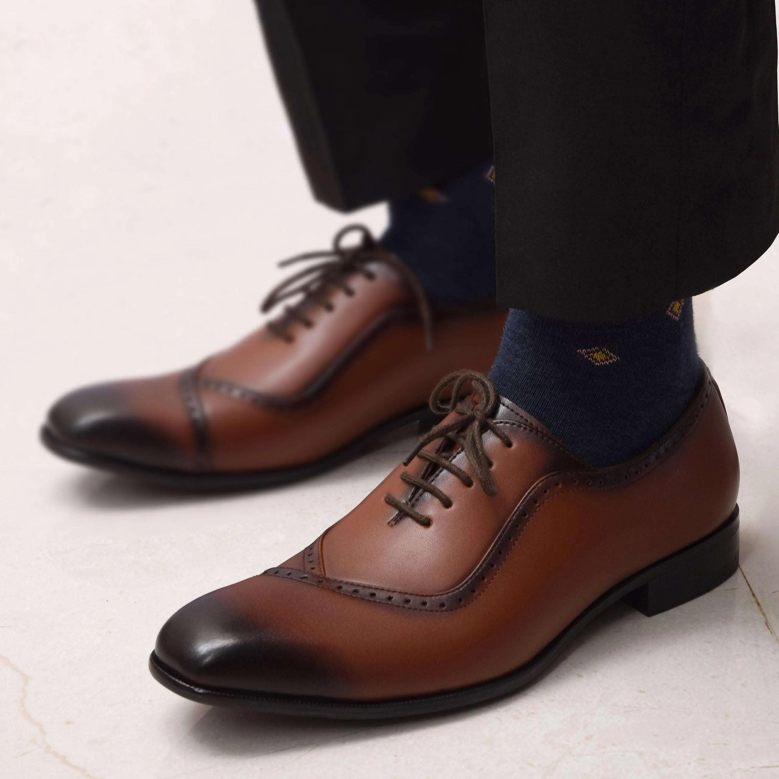 STALIN | TAN SQUARE TOE LACE UP