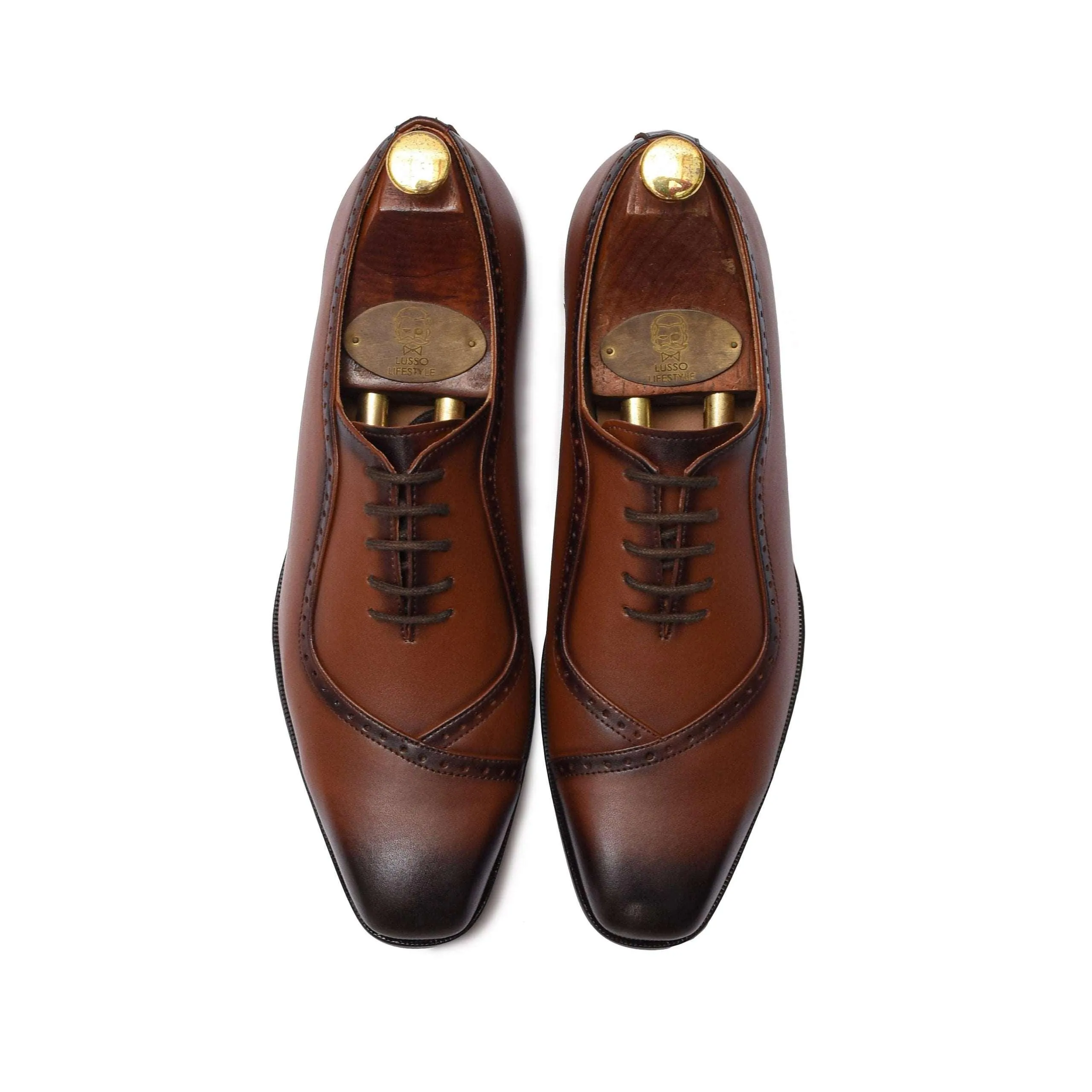 STALIN | TAN SQUARE TOE LACE UP