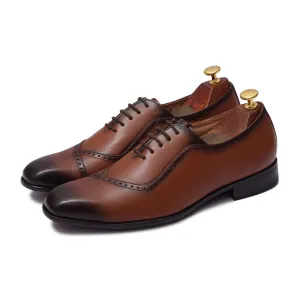 STALIN | TAN SQUARE TOE LACE UP