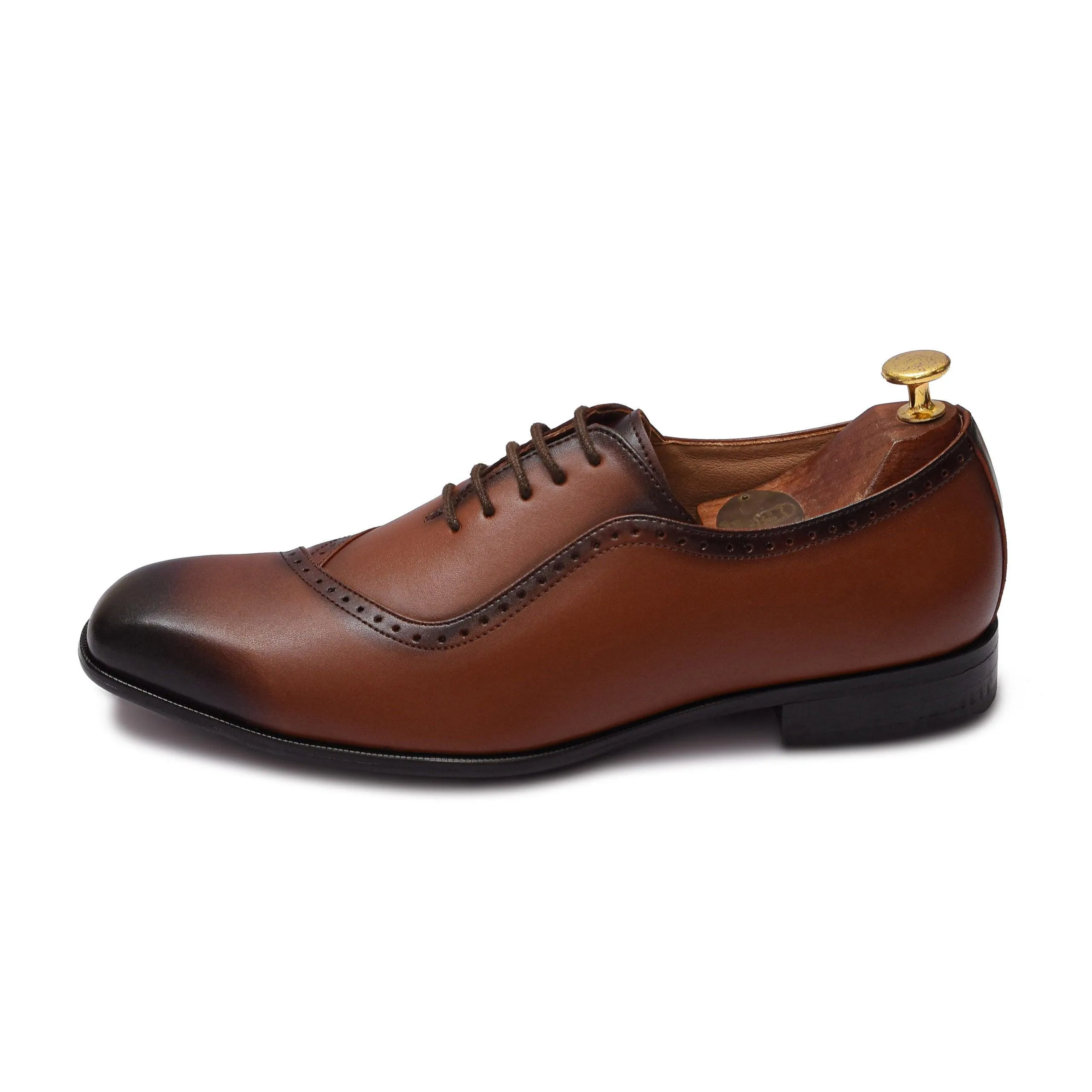 STALIN | TAN SQUARE TOE LACE UP