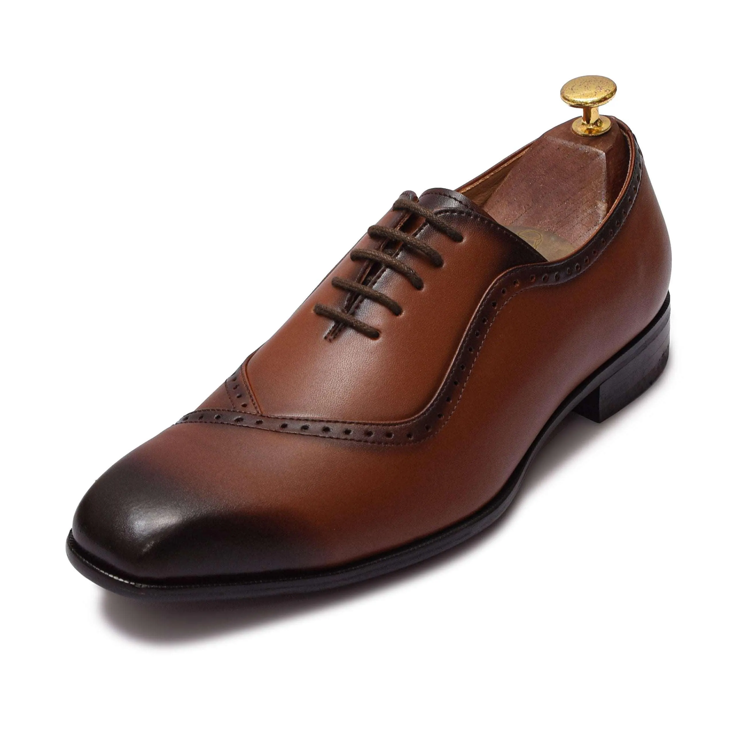 STALIN | TAN SQUARE TOE LACE UP