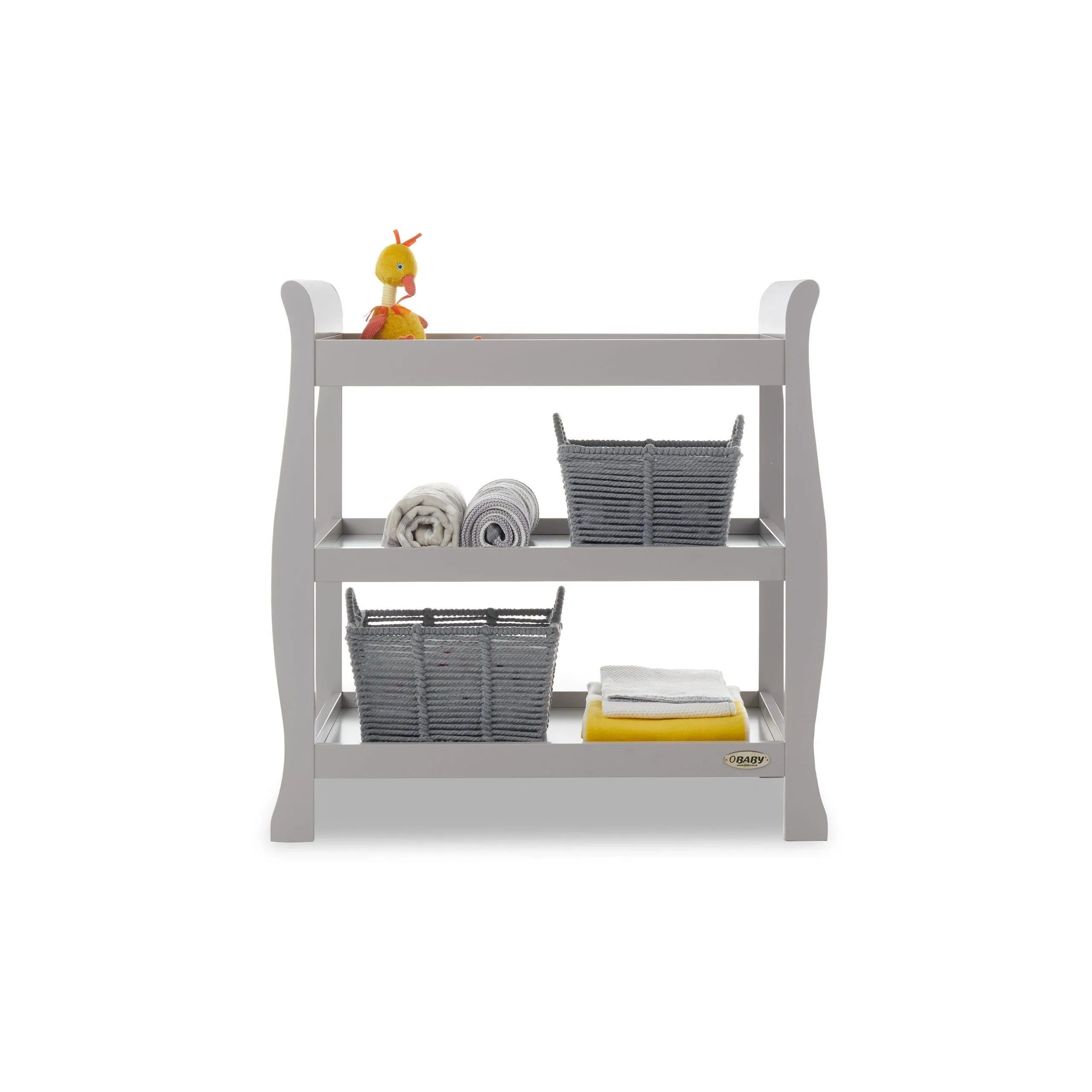 Stamford Sleigh Open Changing Unit - Warm Grey