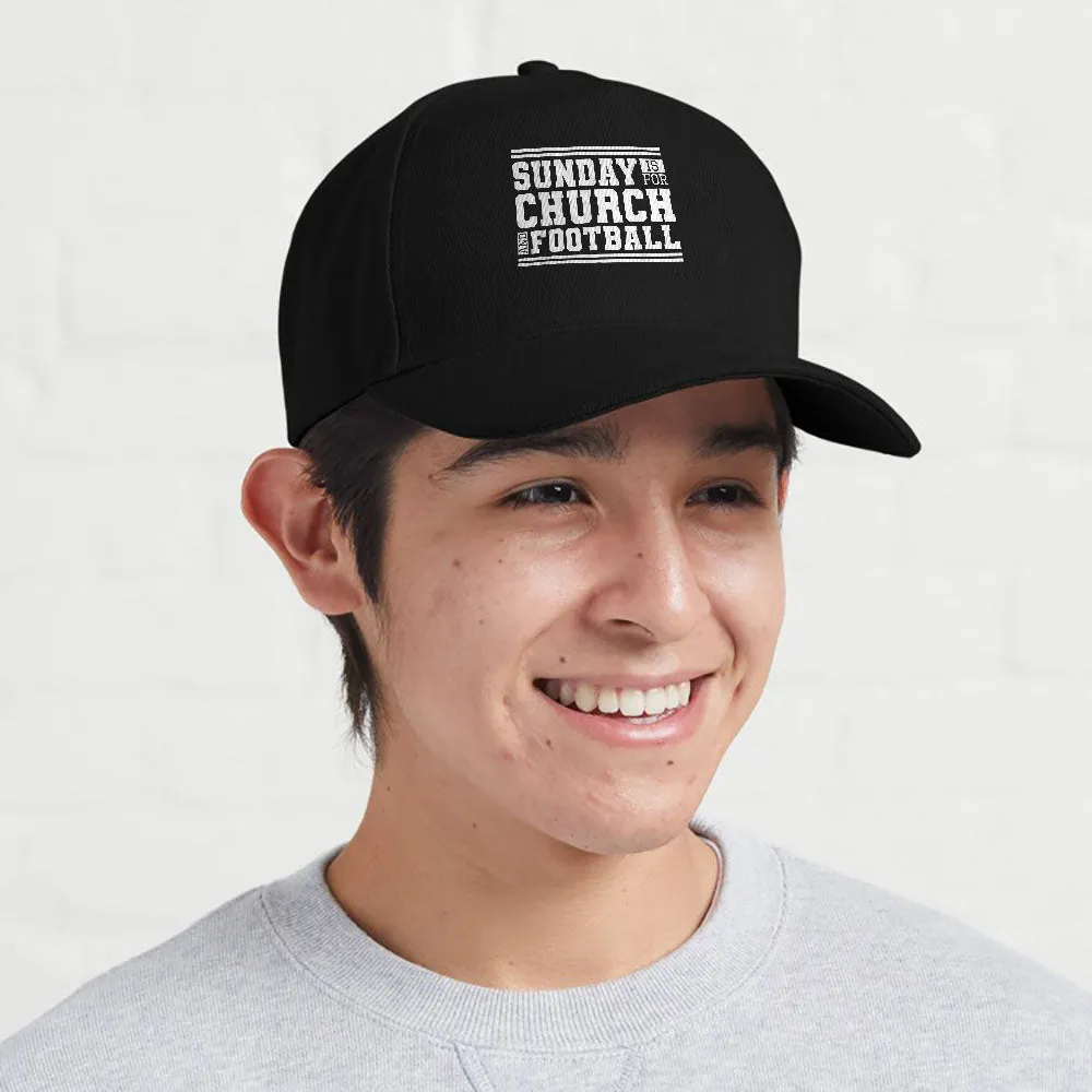 Sunday Is For Church And Football, Christian Jesus Football Cap