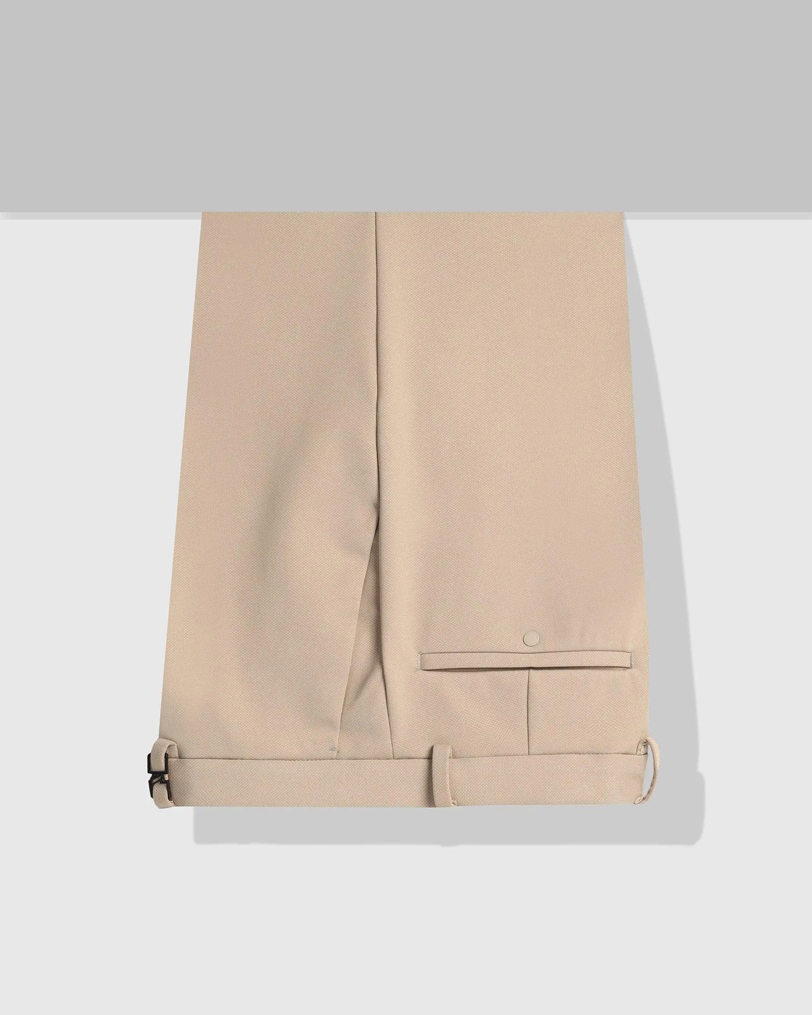 TechPro Super Slim Phoenix Formal Beige Textured Trouser - Meteor