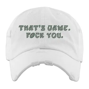 That's Game F You White Distressed Dad Hat | Philadelphia Football