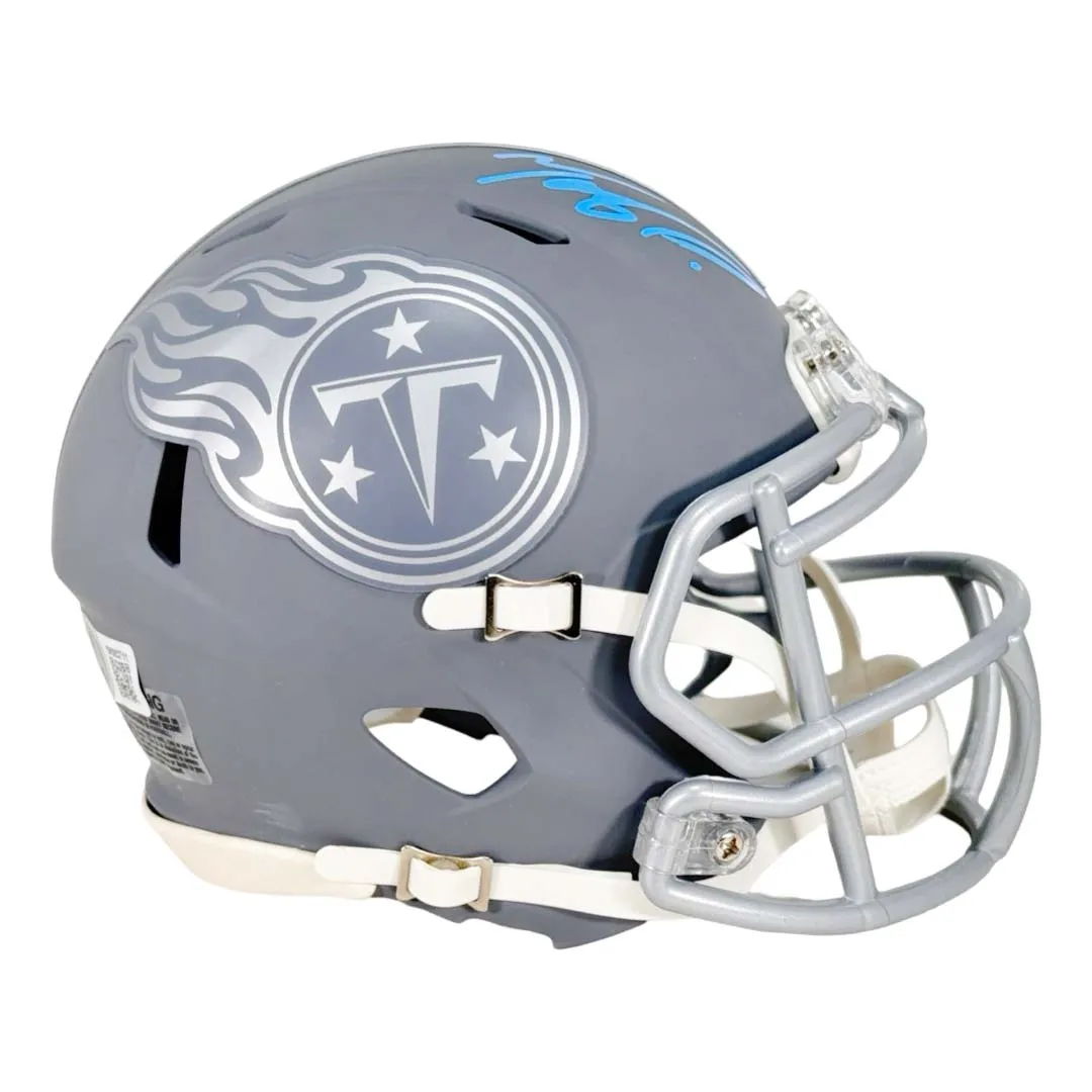 Tony Pollard Signed Tennessee Titans Slate Alternate Speed Mini Football Helmet (Beckett)