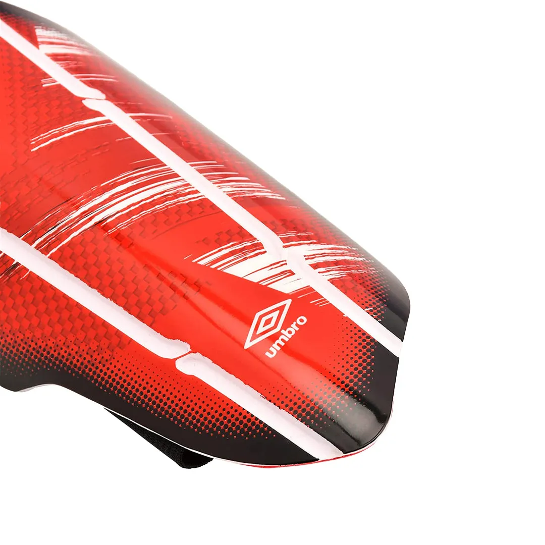 Umbro Neo Flexi Slip - Junior, Shinguards, Size - Small Toreador/White/Merlot.